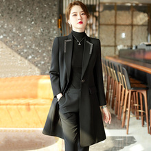 黑色风衣外套女装秋冬新款小个子职业装气质高端大气长款工装大衣