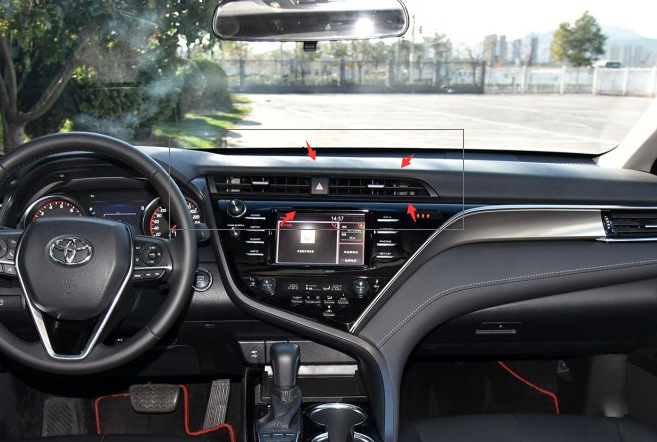 适用于21款丰田凯美瑞中间出风口饰框改装abs碳纤纹汽车用品