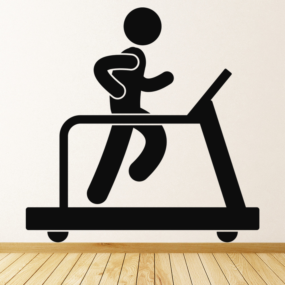 简笔画小人跑步运动健身墙贴花wall decor跨境亚马逊ebaydw10447
