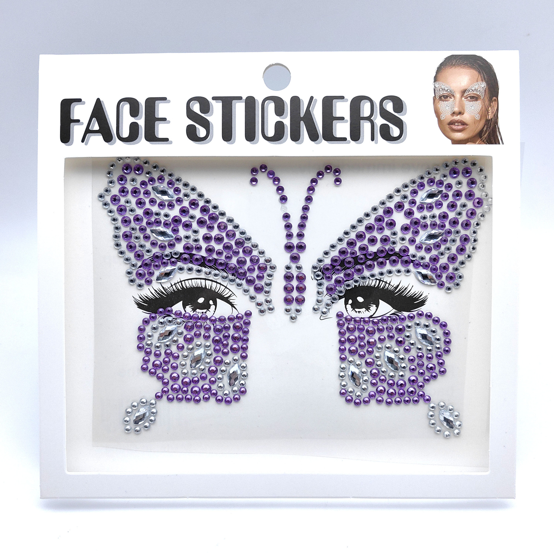 New Face Pasters Eye Face Diamond Masquerade Halloween Decoration Stick-on Crystals Decorative Personality Stage Makeup Stickers Butterfly