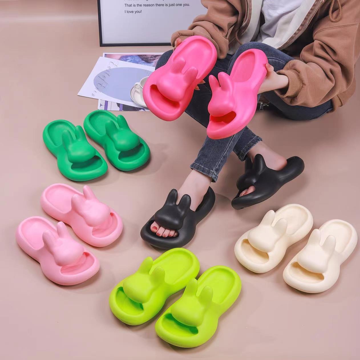 一件包邮 2024eva 拖鞋女 外穿夏时尚平底防滑软底网红 新款外出