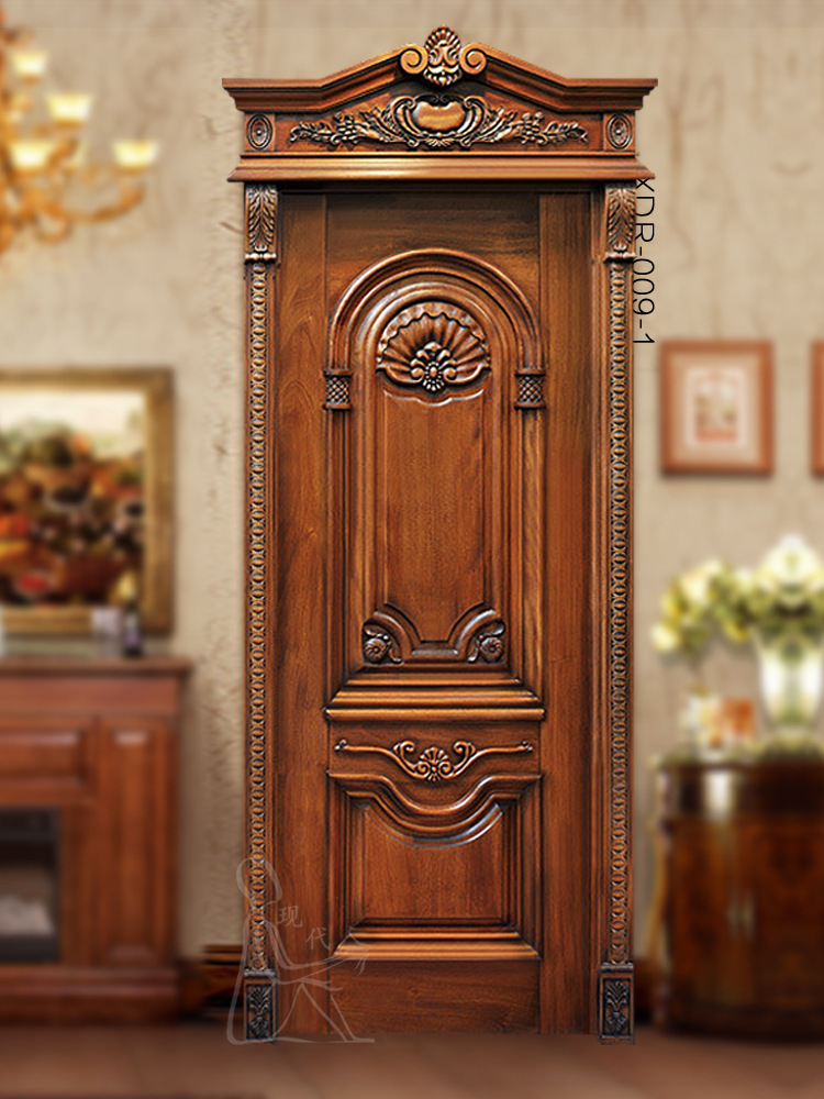 新款烤漆实木门室内门卧室门欧式浮雕雕花水曲柳套装门