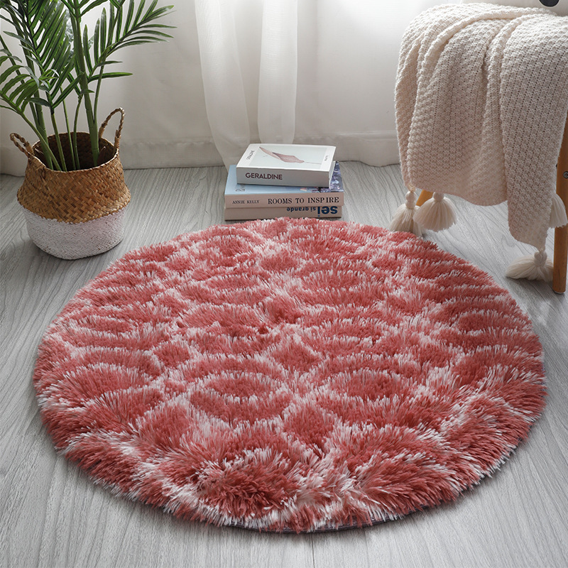 Factory Direct Sales Wholesale Pattern Silk round Filament Wool Pattern Living Room Coffee Table Sofa Bedroom Bed Front Floor Mat Fabric