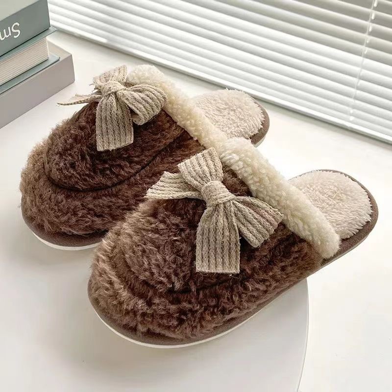 2023 New Cotton Slippers Women's Winter Warm Thickened Women's Cotton Shoes Non-Slip Thick Bottom Women's Home Couple Slippers