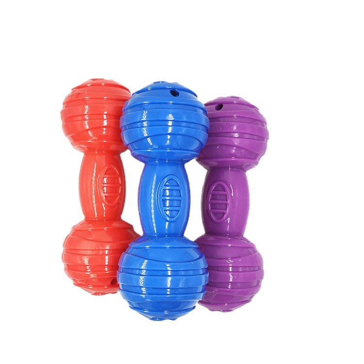 Pet Toy Bite-Resistant Dog Toy TPR Bone Barbell Sounding Toy Pet Supplies Factory in Stock