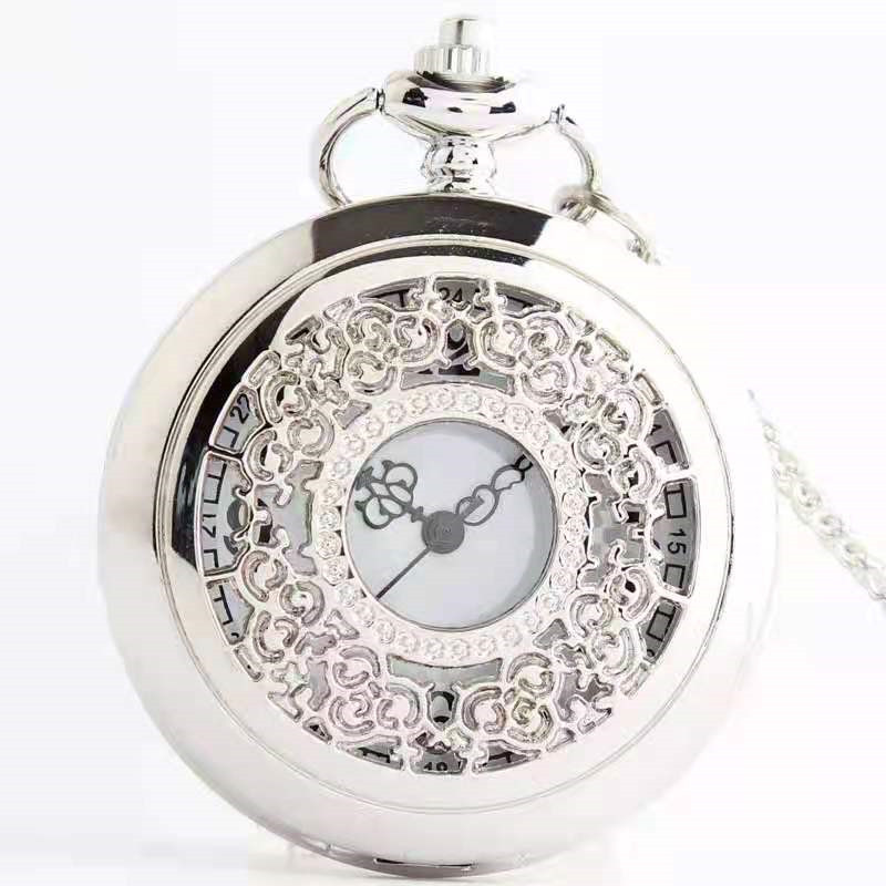Factory in Stock Carved Hollow Retro Watch Men's Fashion Necklace Ornament Quartz Watch Pocket Watch Flip Large Pocket Watch