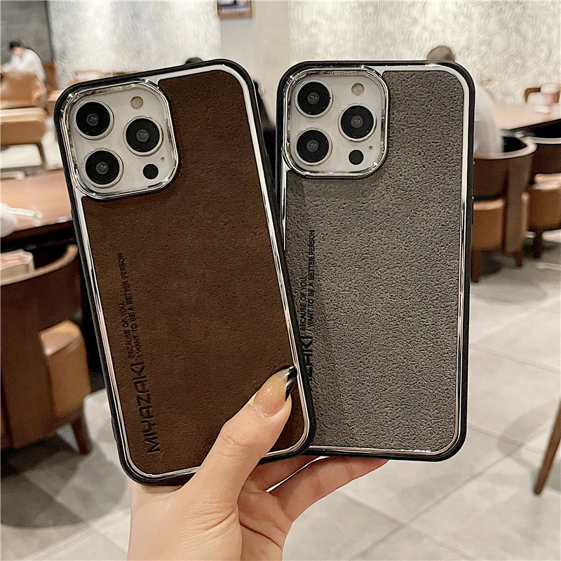 外贸款iphone14pro纯色皮纹手机壳苹果15防摔全包11软保护套适用