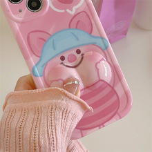 苹果15promax大脸捏捏手机壳iphone14粉色噗噗小猪12适用13保护套