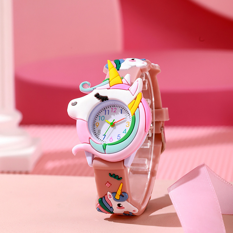 New Products in Stock One Piece Dropshipping Children's Love Unicorn Saturn Rainbow Meteor Student Silicone Cartoon Watch