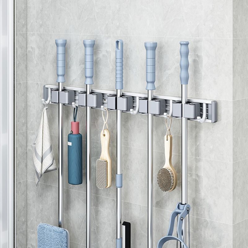 优勤拖把壁挂夹架免打孔墩布扫把固定架卫生间浴室卡扣置物收纳架