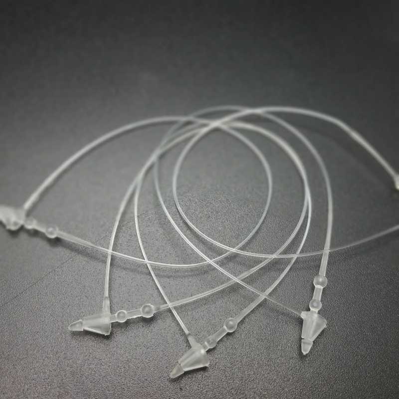 吊粒透明塑料pp手穿针子母扣吊牌绳衣服装商标挂线吊卡环挂