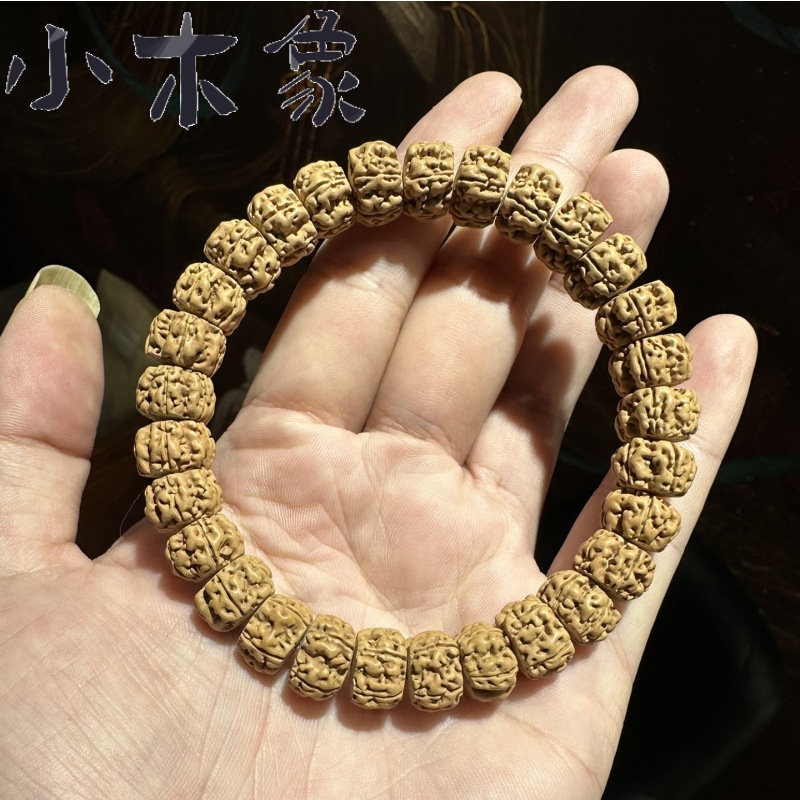 正宗印尼小金刚帝王龙菩提子佛珠原籽爆满肉念珠极限归圆单圈手串