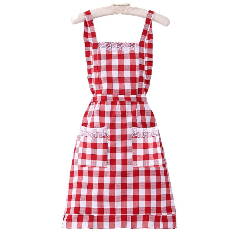 Cotton Double-Layer Apron Fashion Household Kitchen Sleeveless Waterproof Princess Apron Can Be Customized Printed Advertising Apron Manufacturer