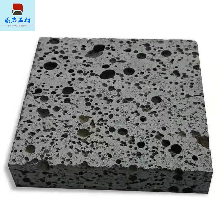 灰色火山岩石板 黑色洞石仿古面小孔洞火山岩石材地铺火山石板材