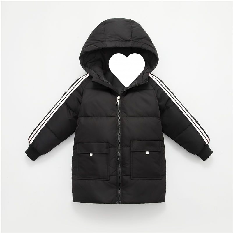 男童中长外套冬季装白鸭绒儿羽绒服款女大宝宝加厚连帽厂家直销批