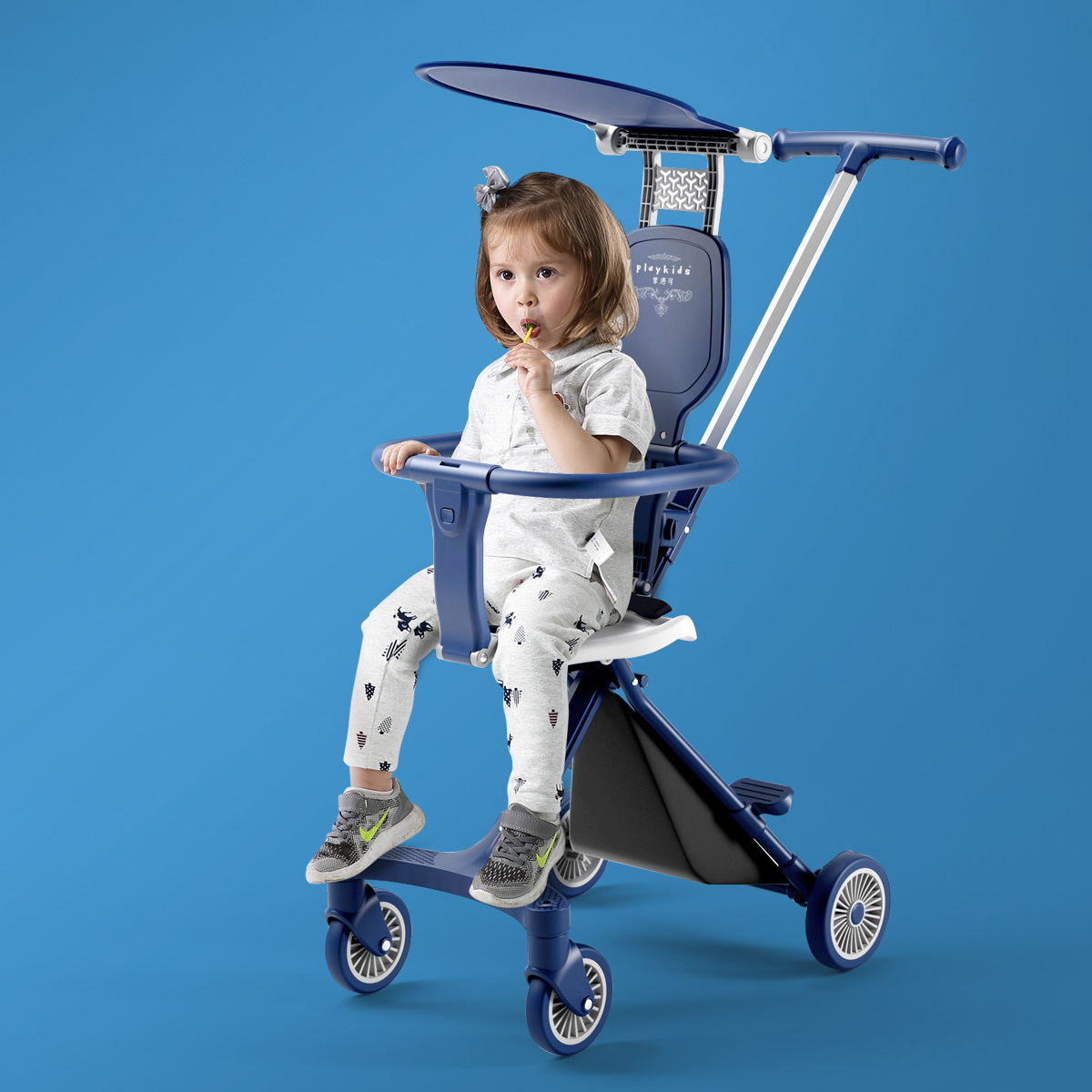 playkids婴儿推车溜娃车双向轻便折叠简易儿童宝宝旅行手推车