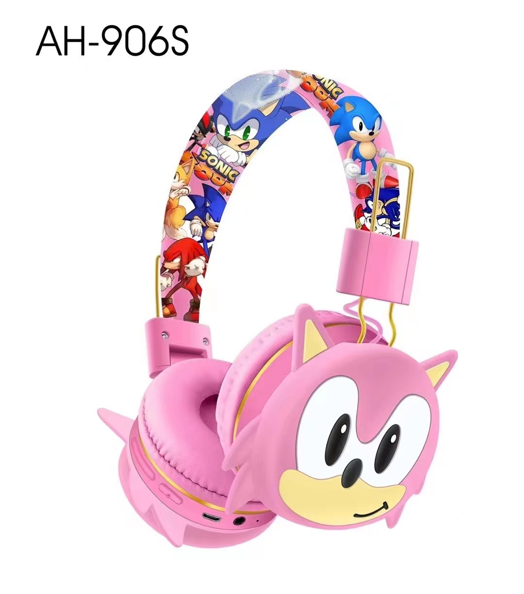 Children's Headphones Cross-Border AH-906S Cute Cartoon Headset Wireless Music Bluetooth Headset Foldable