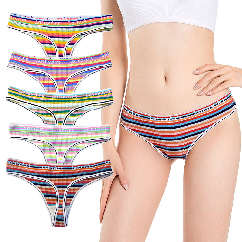 amazon thread underwear pure cotton women‘s thong sports fitness breathable bikini t pants underwear