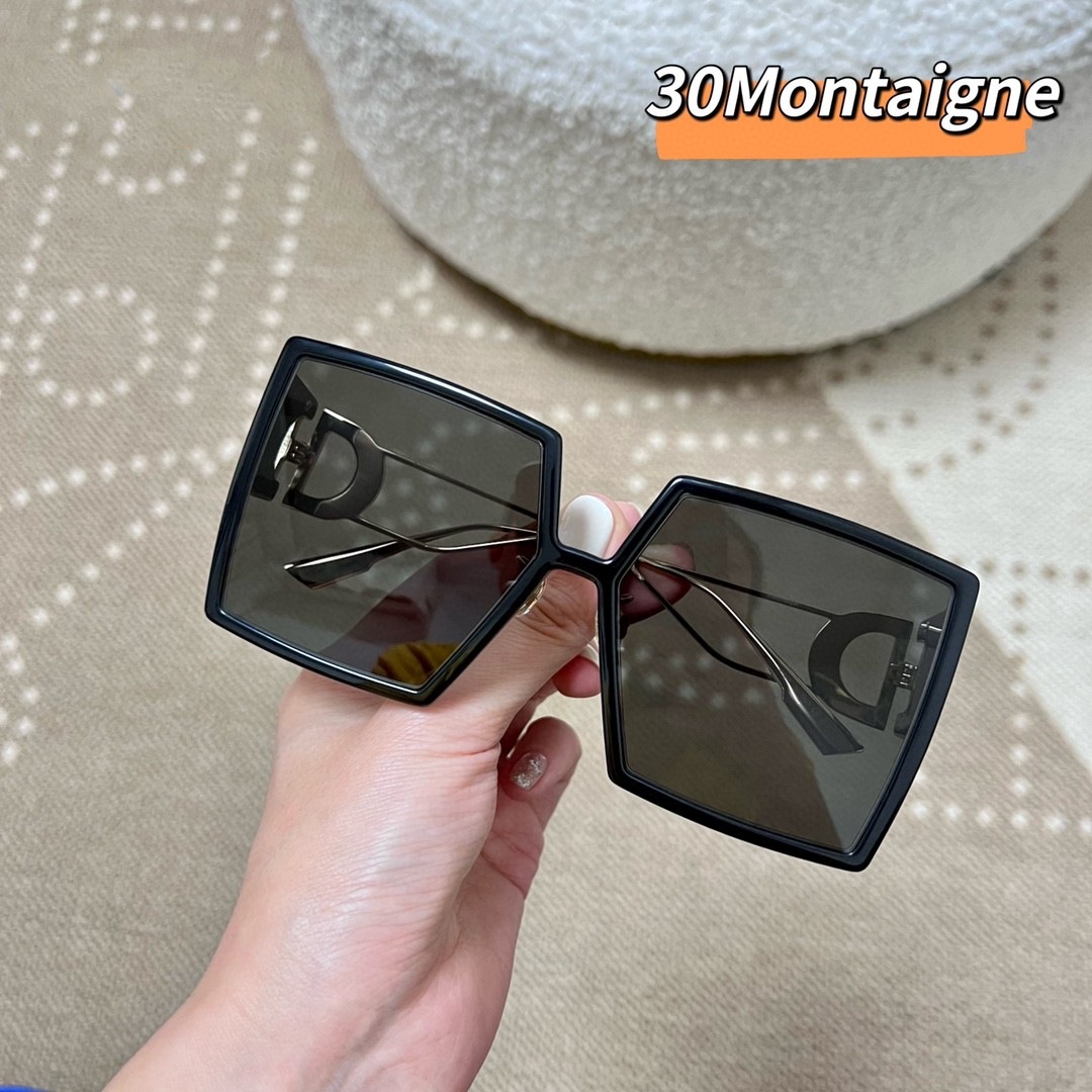 d家23新款蒙田大方框墨镜女太阳镜显脸小瘦脸眼镜高级感网红同款