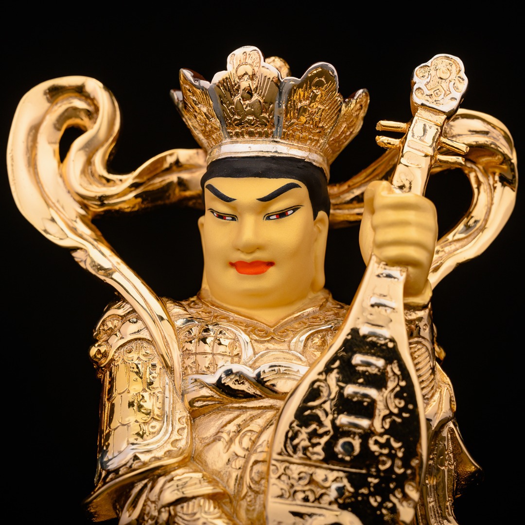 盛凡铜鎏金佛像持国天王像风调雨顺二十诸天佛教四大天王神像