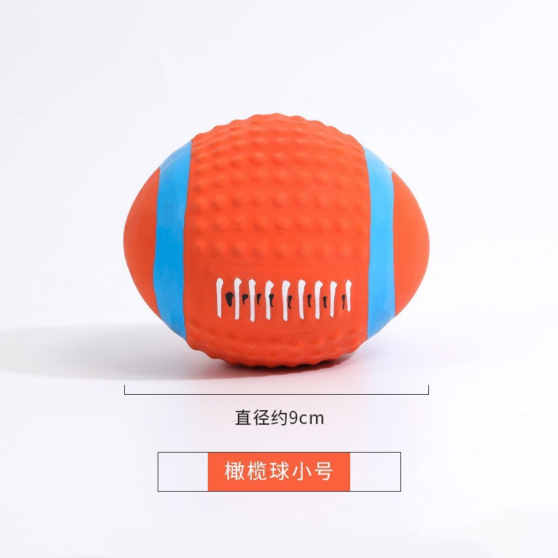 Pet Latex Toys Latex Rugby Football Sounding Toy Bite-Resistant Vent Pet Dog Toy Wholesale