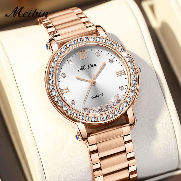 新款美宾品牌手表批发时尚防水石英表抖音直播热卖女士手表女表