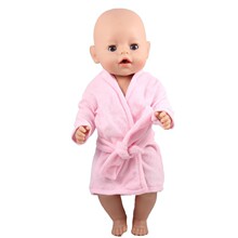 厂家直销17英寸43cm zapf夏芙娃娃18英寸美国女孩衣 粉色浴袍睡衣