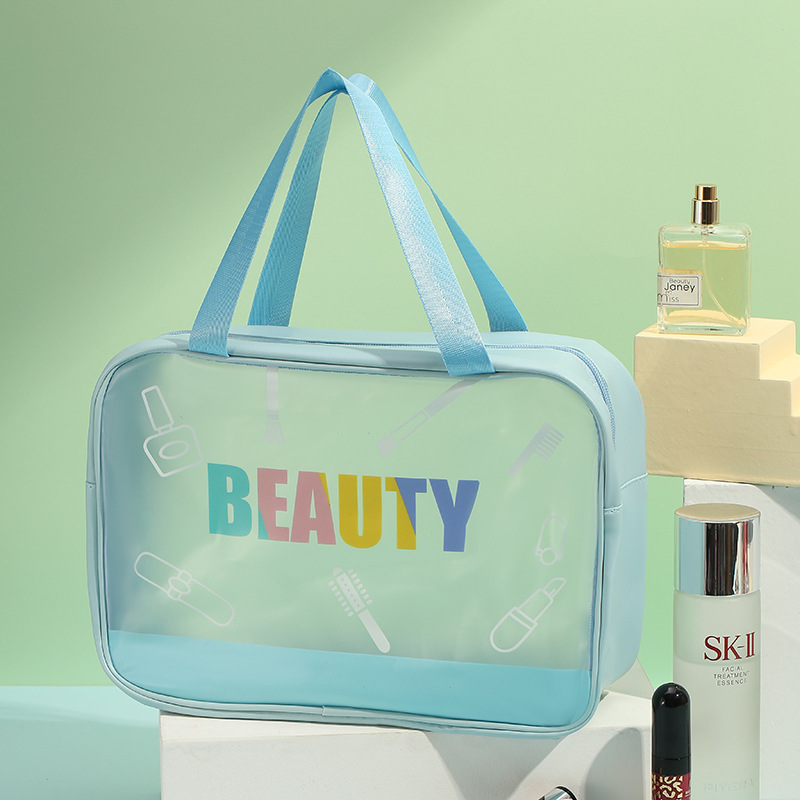 Cosmetic Bag Letter Design Pu Cosmetics Toiletries Storage Bag Travel Convenient Carry Wash Bag Wholesale