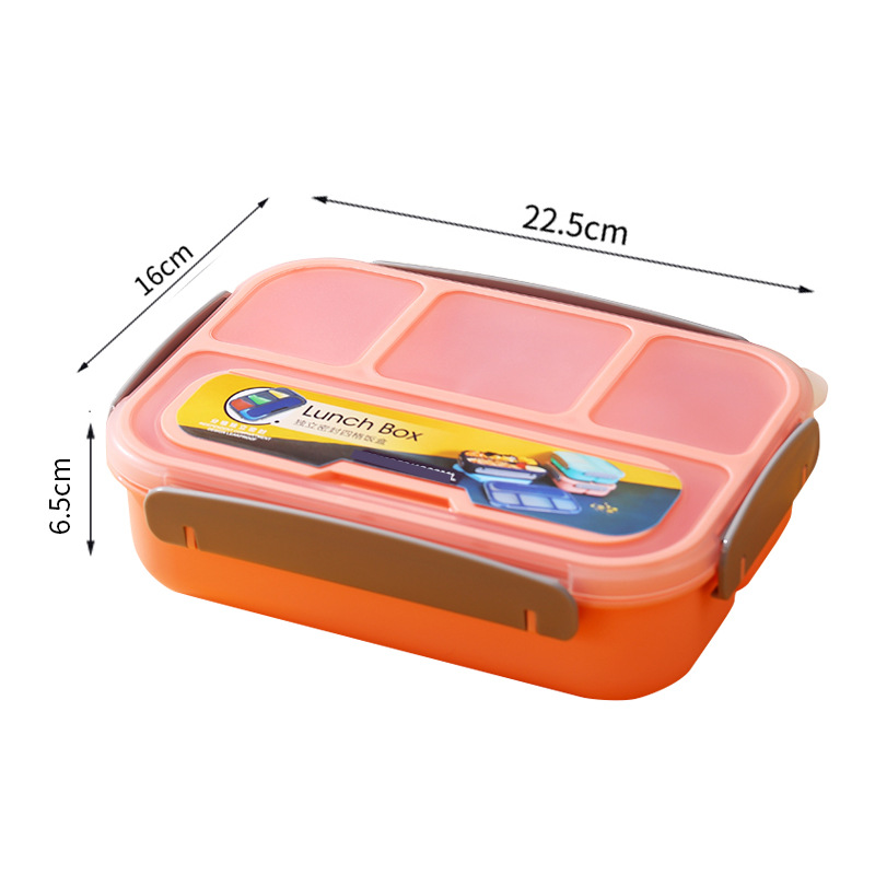 Amazon Four-Grid Plastic Lunch Box Student Office Worker Lunch Box Cross-Border Microwaveable Lunch Box Bentobox