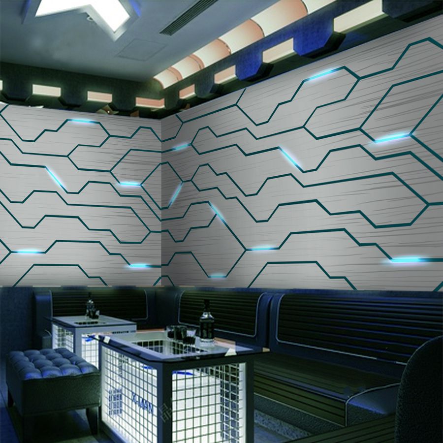 抽象科技感电路板壁纸金属主题背景工业风酒吧ktv网咖壁画墙纸