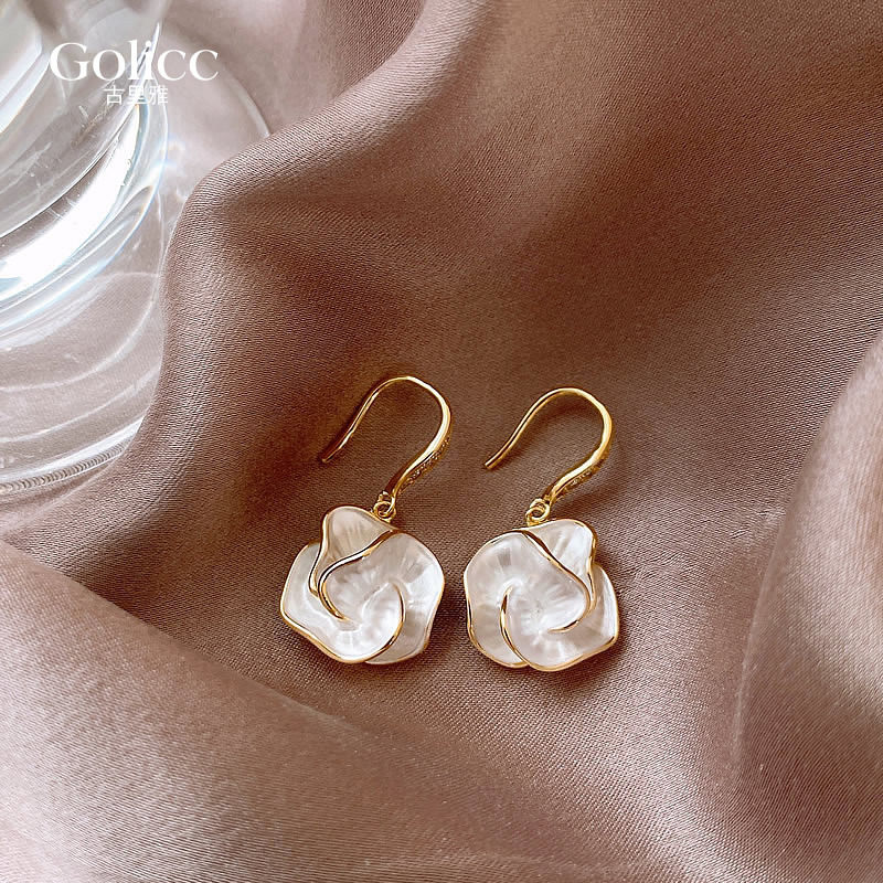 Camellia Flower Earrings Female Special Interest Light Luxury Elegant High Sense Earrings 2023 New Popular Unique Eardrop Earring