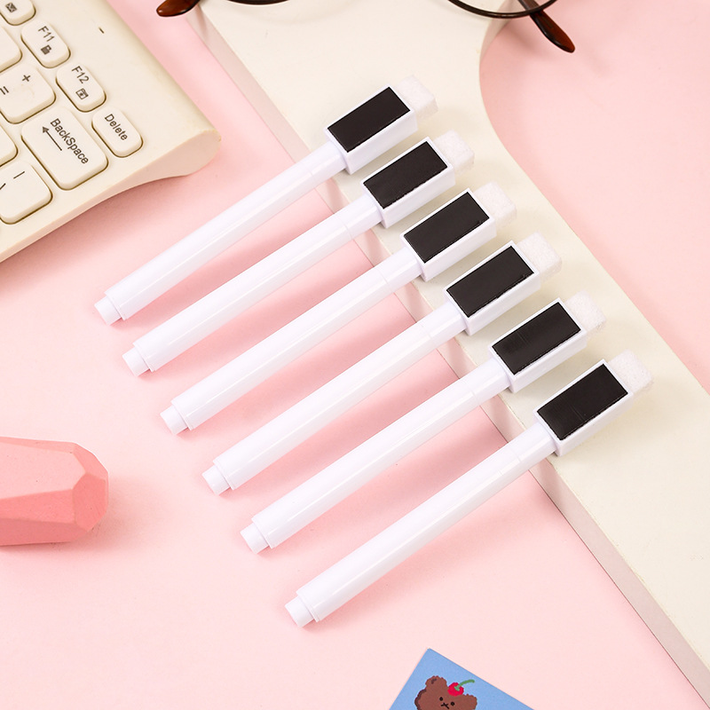 现货批发可擦黑板粉笔带磁带刷干擦笔可擦写标记笔白色水性白板笔