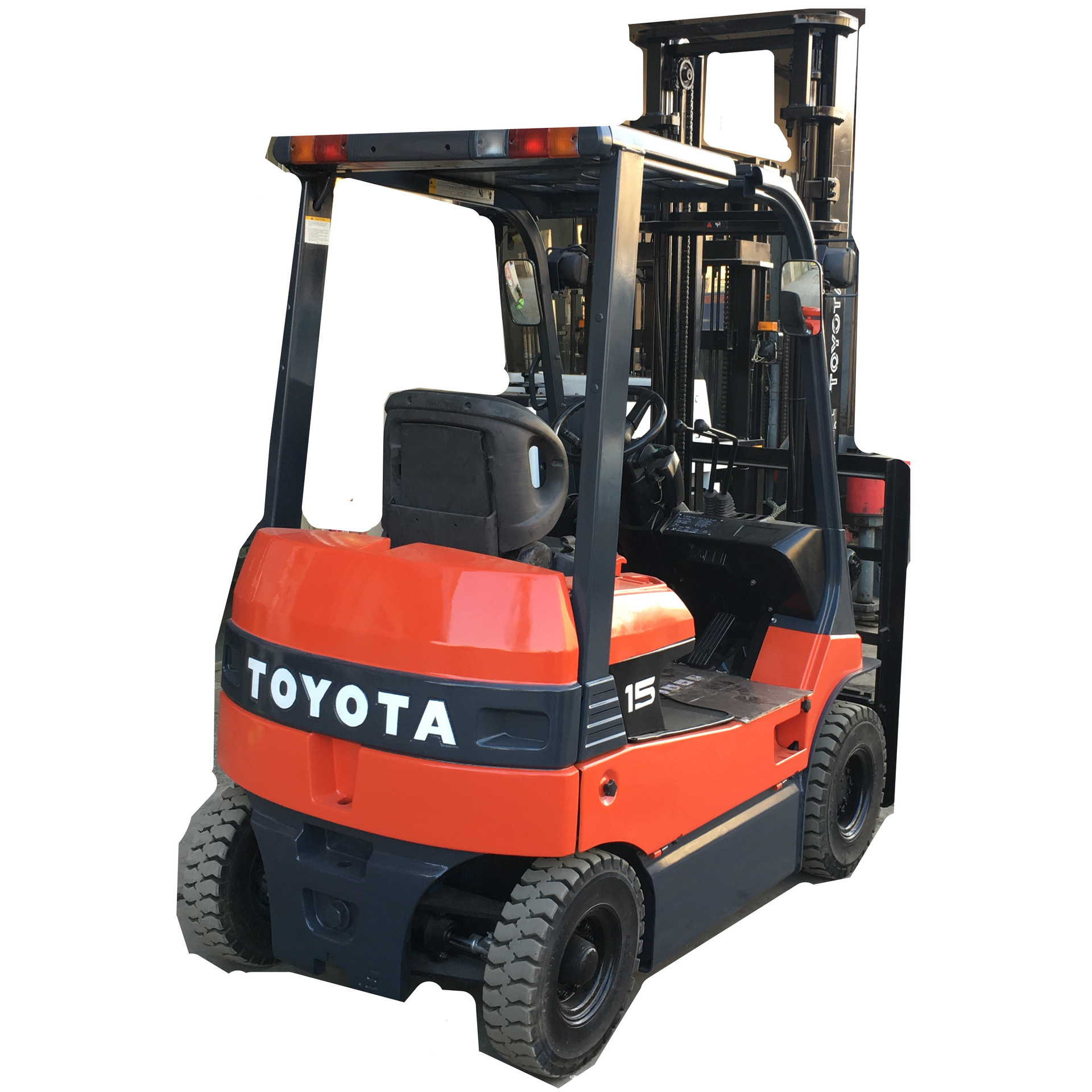 5吨丰田7fb15toyota四轮平衡重式电动叉车两节门架升高4米