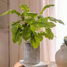 仿真油菜叶盆栽假花仿生绿植室内外落地盆景植物摆件软装修饰花卉