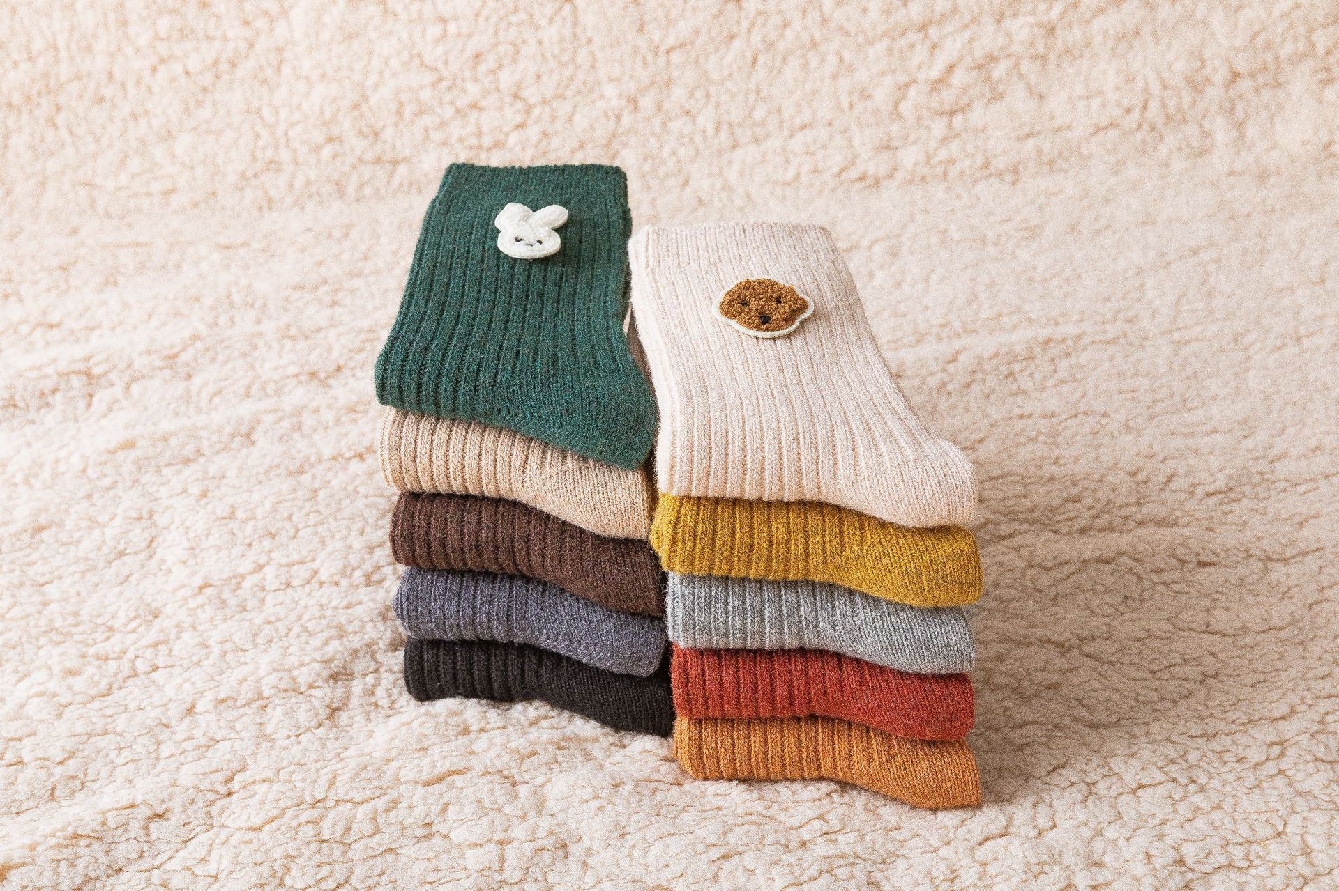 厚袜子 羊毛冬季羊毛袜熊兔子动物保暖加厚可爱学生ins韩日系女生