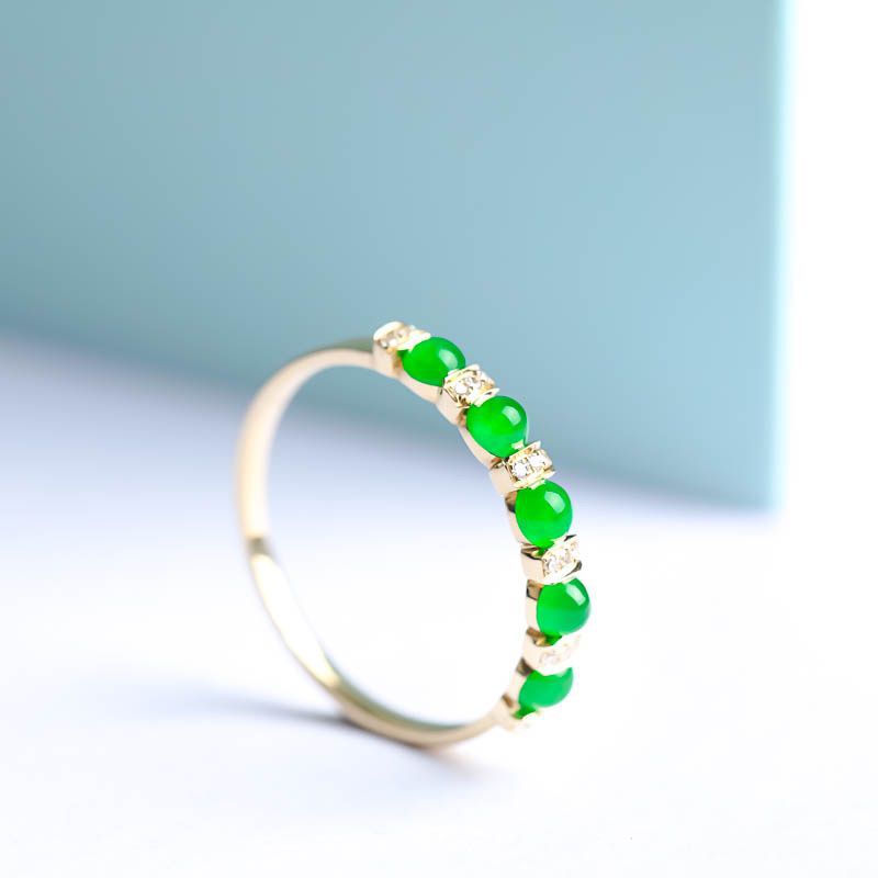 翡翠a货今年流行耳环18k金戒指高冰玻璃种戒指豪镶满钻紫罗兰戒指