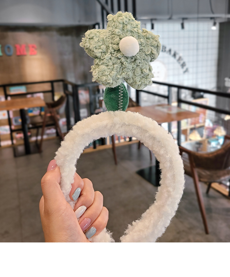 赵露思同款洗脸发箍羊羔绒五角星发箍头饰太阳花头箍