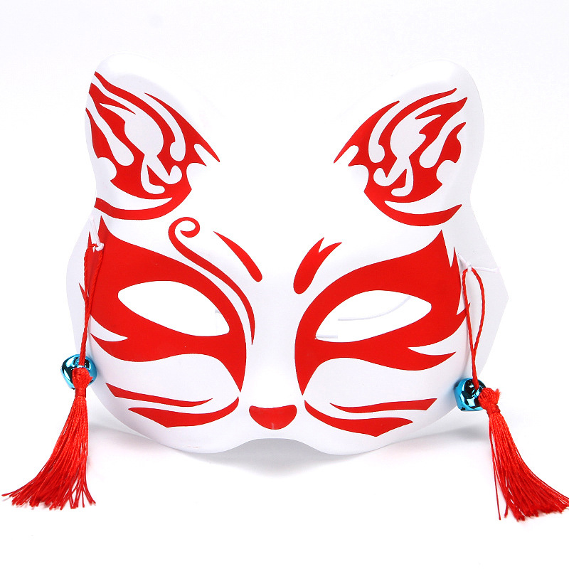Two-Faced Cat Fox Mask Stall Landscape TikTok Same Style Japanese Style Cartoon Boys and Girls Party Dance Supplies