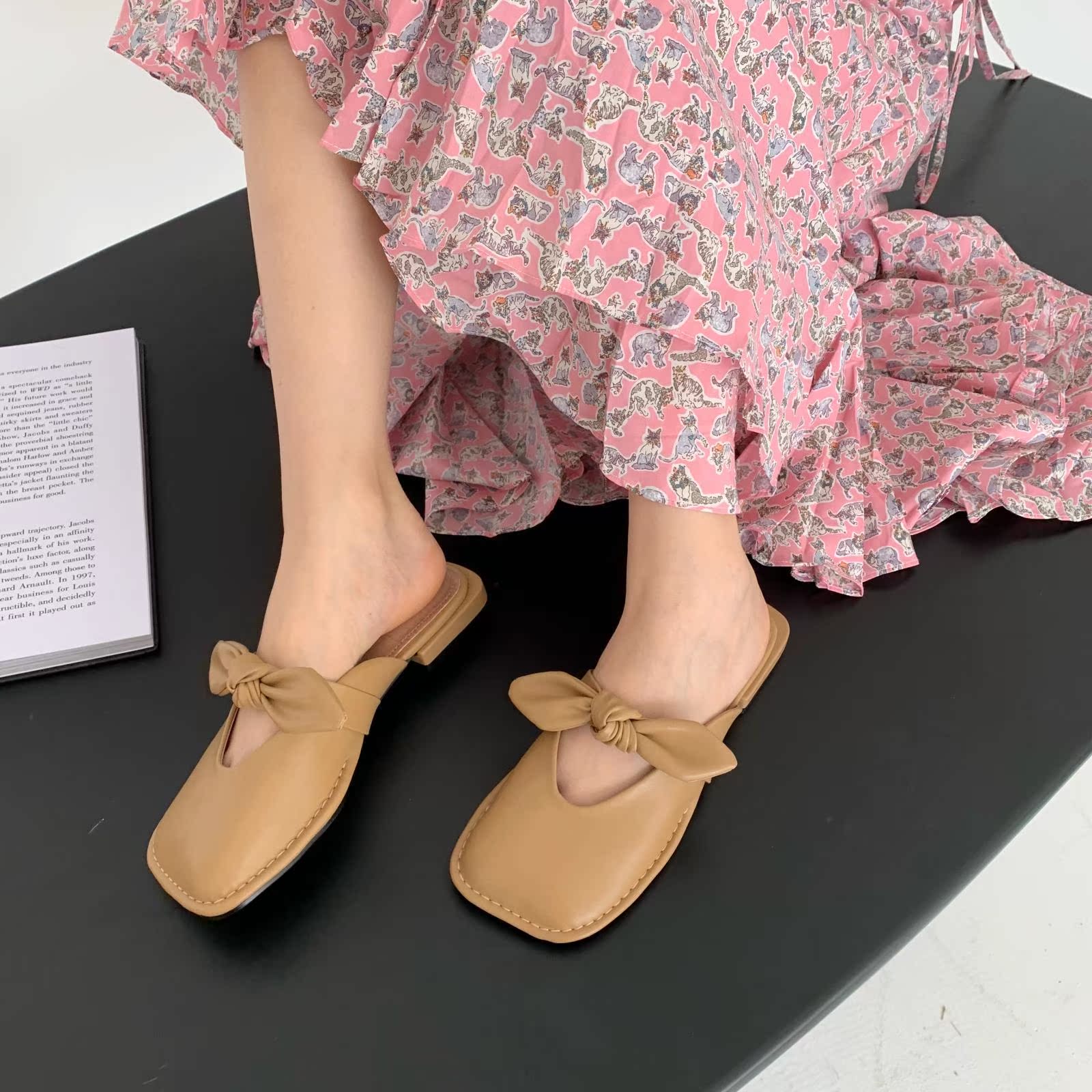 金煌芒果相似2021新款秋冬韩国大东门女靴粗跟芒果头百搭弹力软皮显瘦