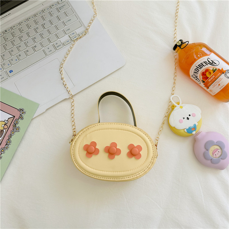 Cute Flowers Small round Bag 2023 New Kid's Messenger Bag Children's Coin Purse Fashionable Decoration Bag Fashion