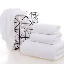 白色浴巾棉吸水不易掉毛酒店美容院专用火疗足浴家用洗澡毛巾绣字