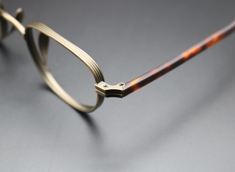 日本手造设计师个性方框磨砂古铜色纯钛复古眼镜全框男女可配度数