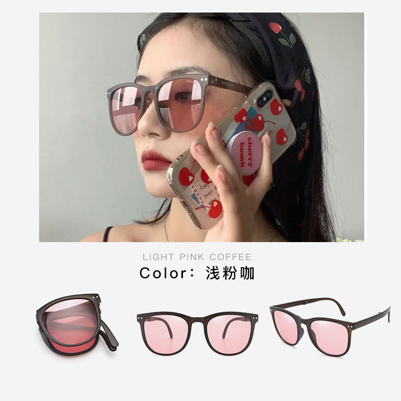 2022 New Folding Air Cushion Polarized Sunglasses Women's Fashion Easy Storage High Texture Driving Sunglasses UV Protection