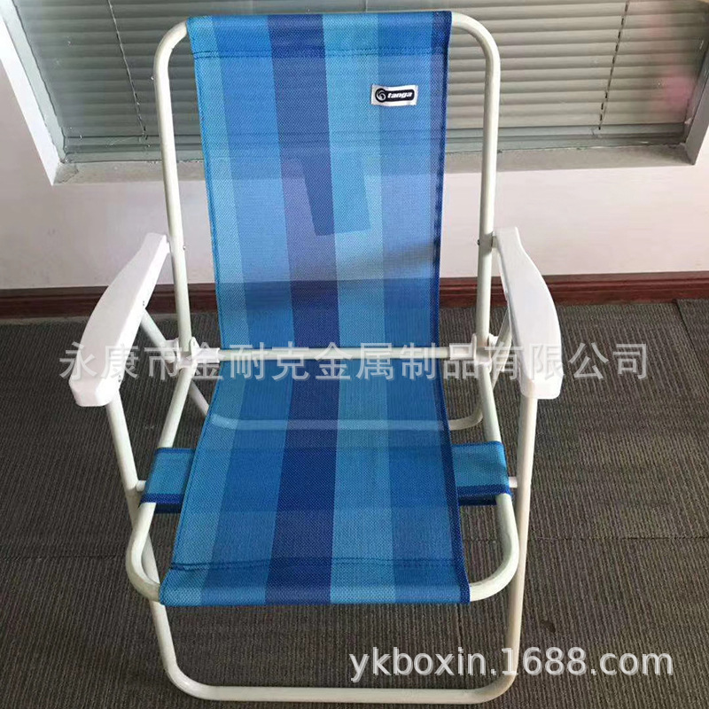 Factory Foreign Trade Metal Frame Camping Beach Chair Spring Chair Leisure Chair Fishing Oxford Cloth Chair