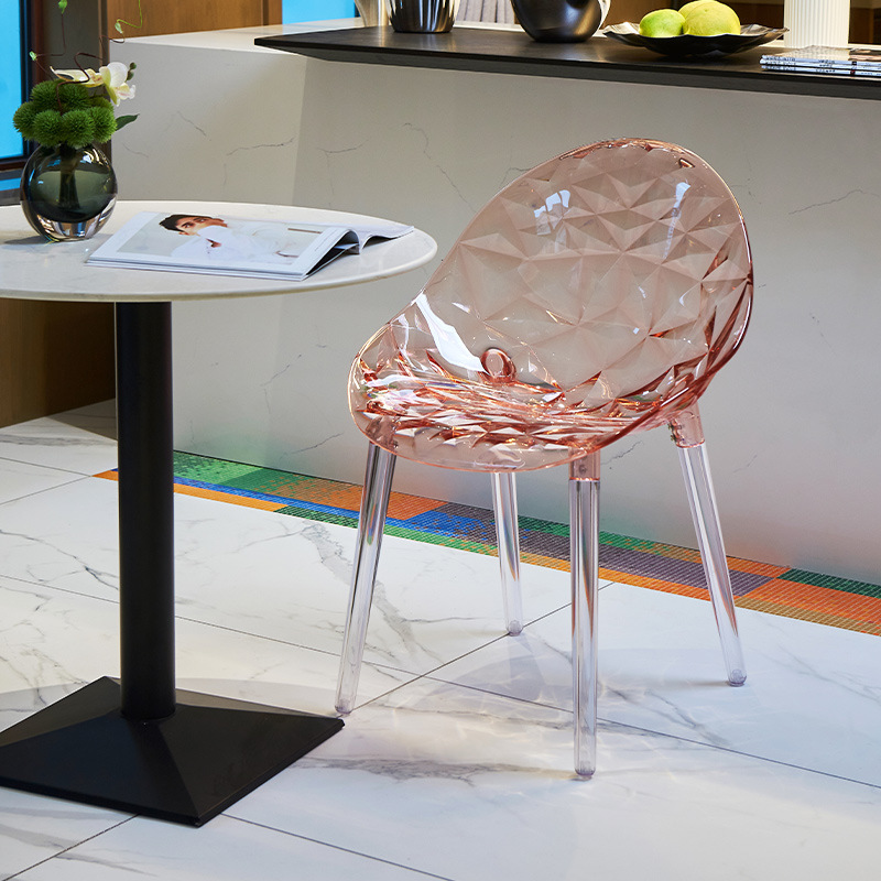 北欧透明椅子网红亚克力水晶凳子咖啡厅餐椅创意魔鬼椅家用化妆椅