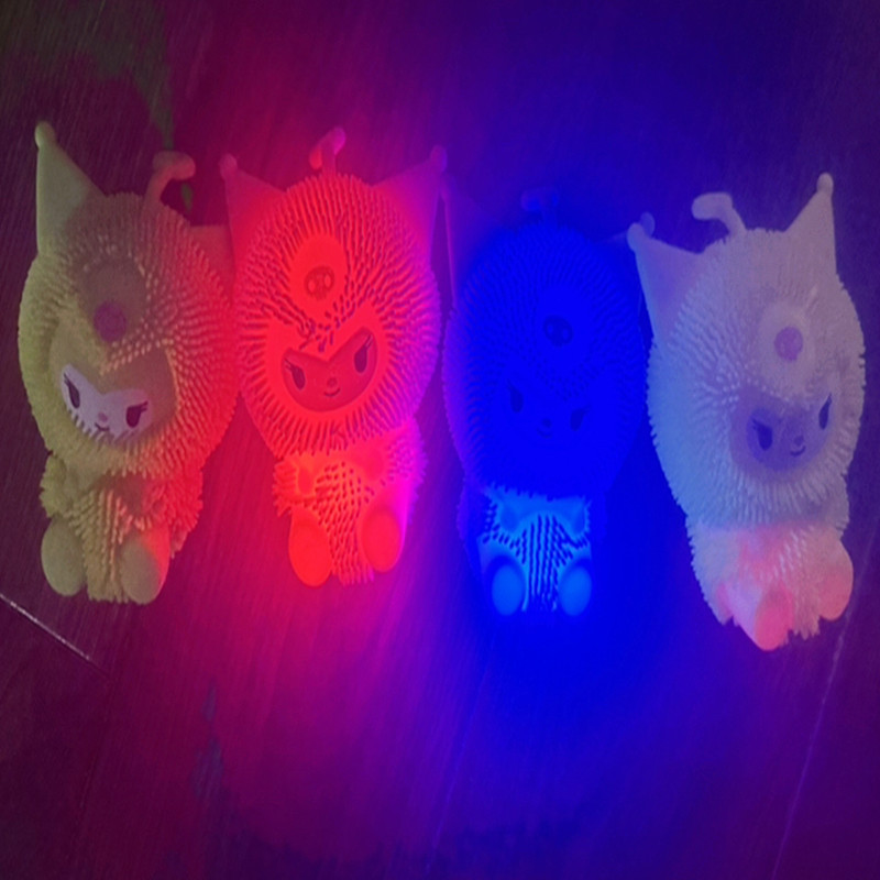 Luminous Hairy Ball Vent Cartoon Cute Bear Vent Squeezing Toy Children Stall Toys Factory in Stock Wholesale