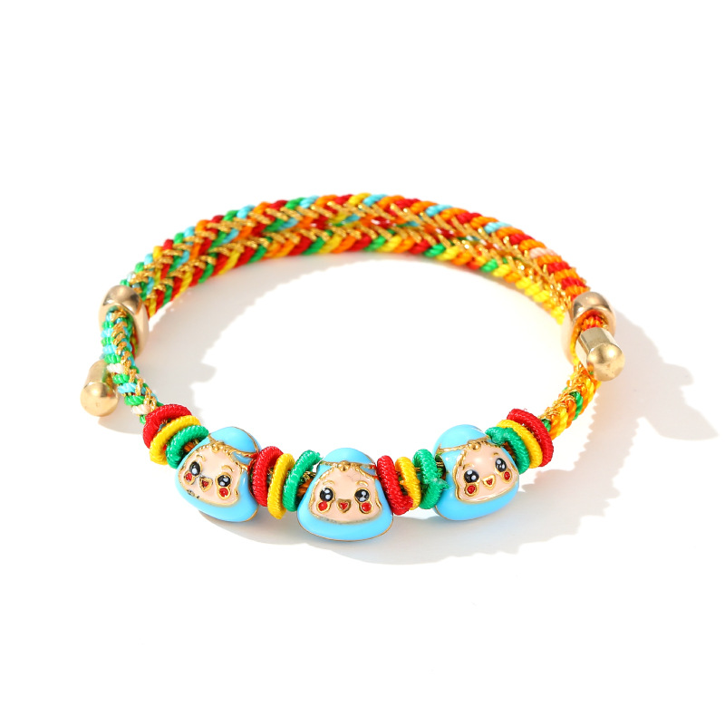 Dragon Boat Festival Colorful Rope Weaving Small Zongzi Bracelet Baby Child Tiger Head Finished Color Carrying Strap Female Gift