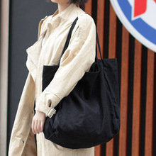 韩版简约大容量帆布包网红时尚森系文艺单肩包休闲洗水布包手提包