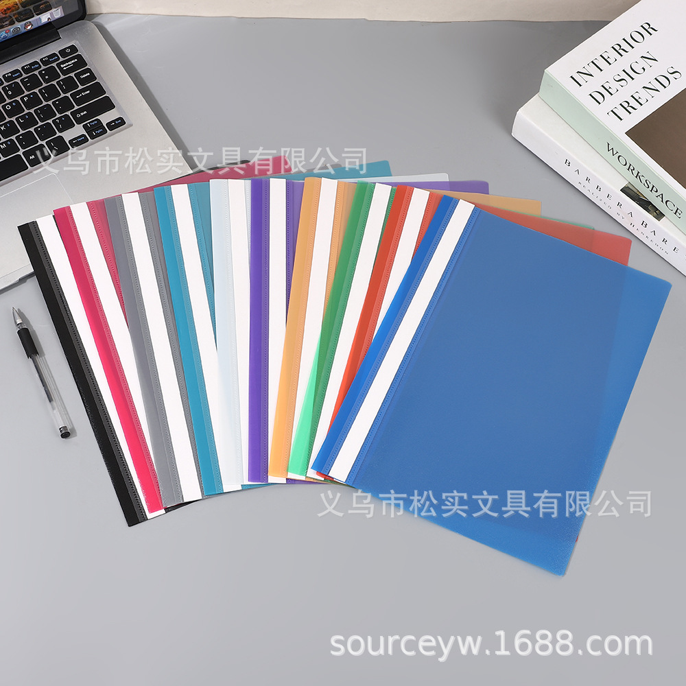 a4透明封面莫兰迪彩色资料册320活页文件夹学生试卷收纳两孔装订
