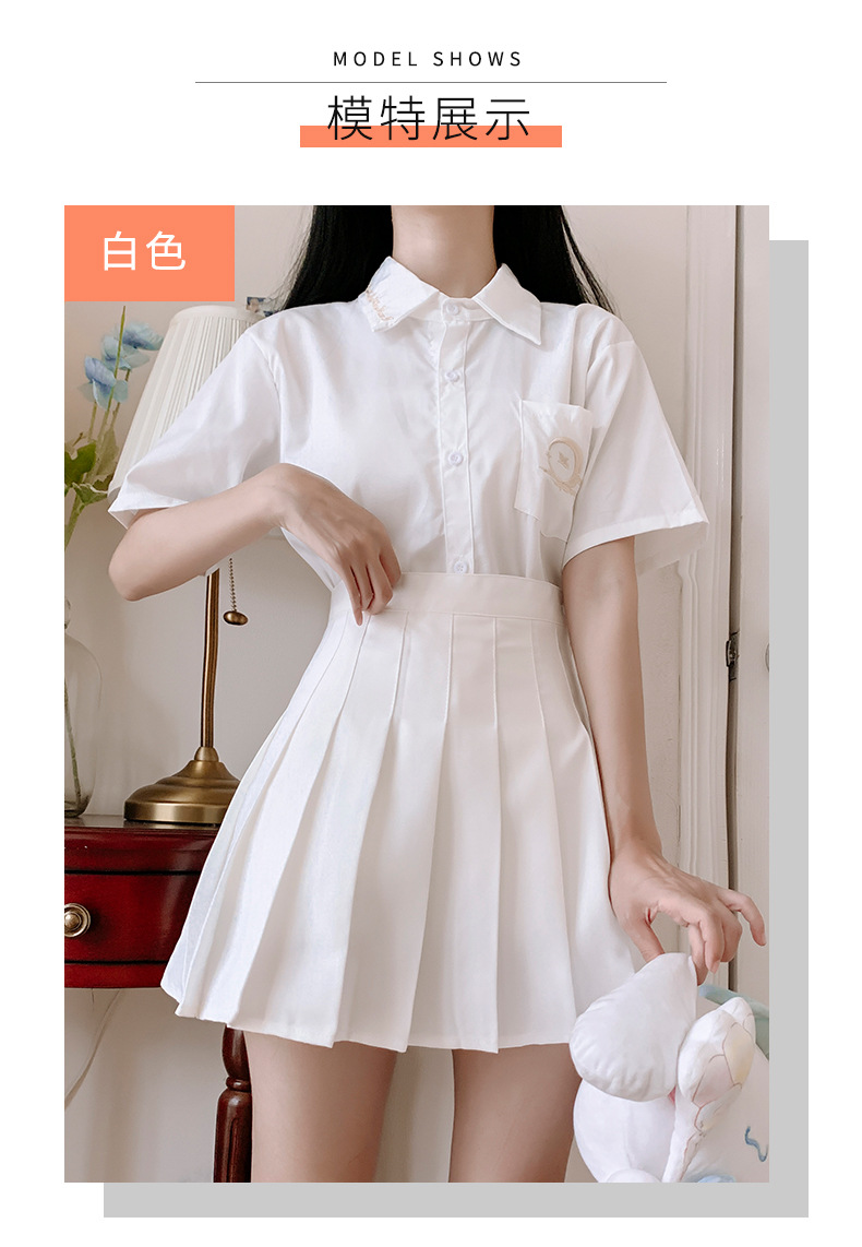 厂家供应百褶裙短裙 百褶裙jk新款2021制服裙白色高腰纯色a字裙